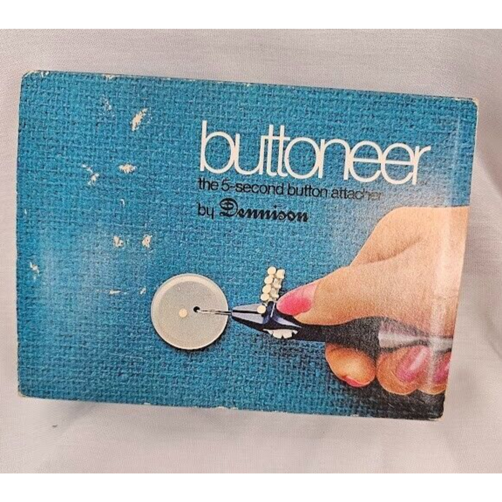 Vintage Ronco Buttoneer by Dennison 1970's 06001 with box/case/booklet